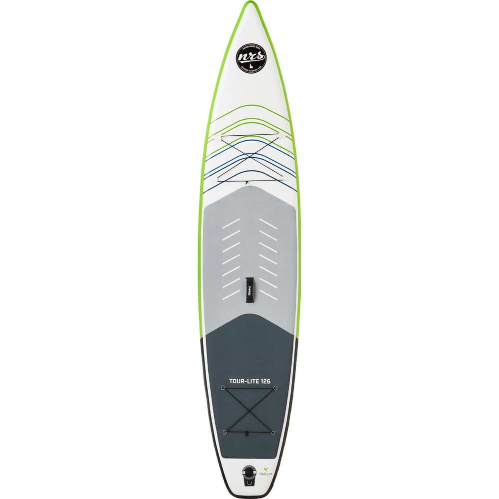 Featuring the Tour-Lite SUP Boards manufactured by NRS shown here from a seventh angle.