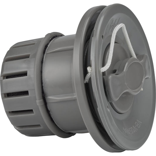 A gray plastic drain plug with a handle for high-pressure NRS H4 valves.