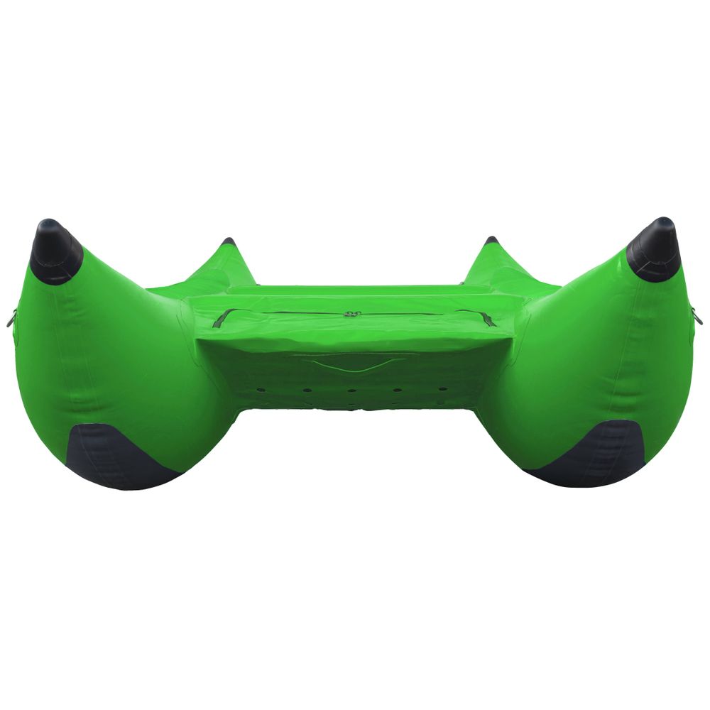 The NRS STAR Slice & Slice XL Paddle Cats are green inflatable pontoon float tubes with two large side pontoons and a flat central seating area, designed for exceptional whitewater performance.