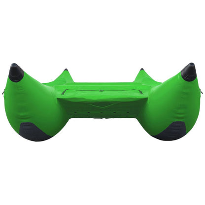 The NRS STAR Slice & Slice XL Paddle Cats are green inflatable pontoon float tubes with two large side pontoons and a flat central seating area, designed for exceptional whitewater performance.