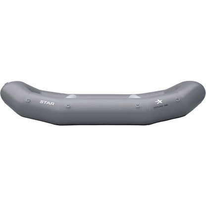 The STAR Outlaw Raft by NRS is a sleek, grey inflatable raft with durable PVC construction and a drop-stitch floor that offers standout quality among affordable rafts.