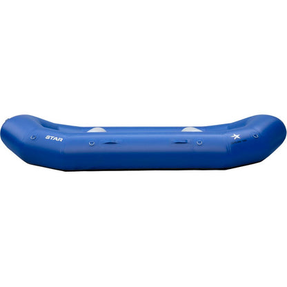 The NRS STAR Outlaw Rafts, featuring a durable PVC blue inflatable design with two seats, are highlighted from the side against a plain white background, offering affordability without sacrificing quality.