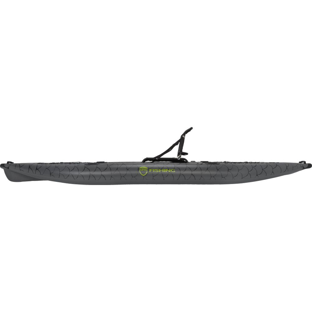 Featuring the STAR Pike Fishing IK fishing kayak, inflatable kayak manufactured by NRS shown here from a sixth angle.