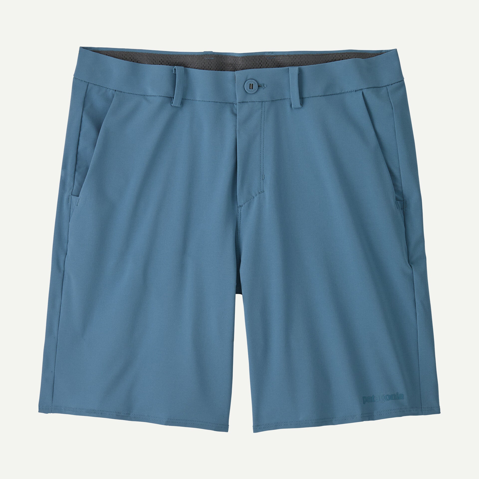 Experience the Patagonia Hydropeak Hybrid Walk Shorts for men, featuring belt loops, a front button, and side pockets.