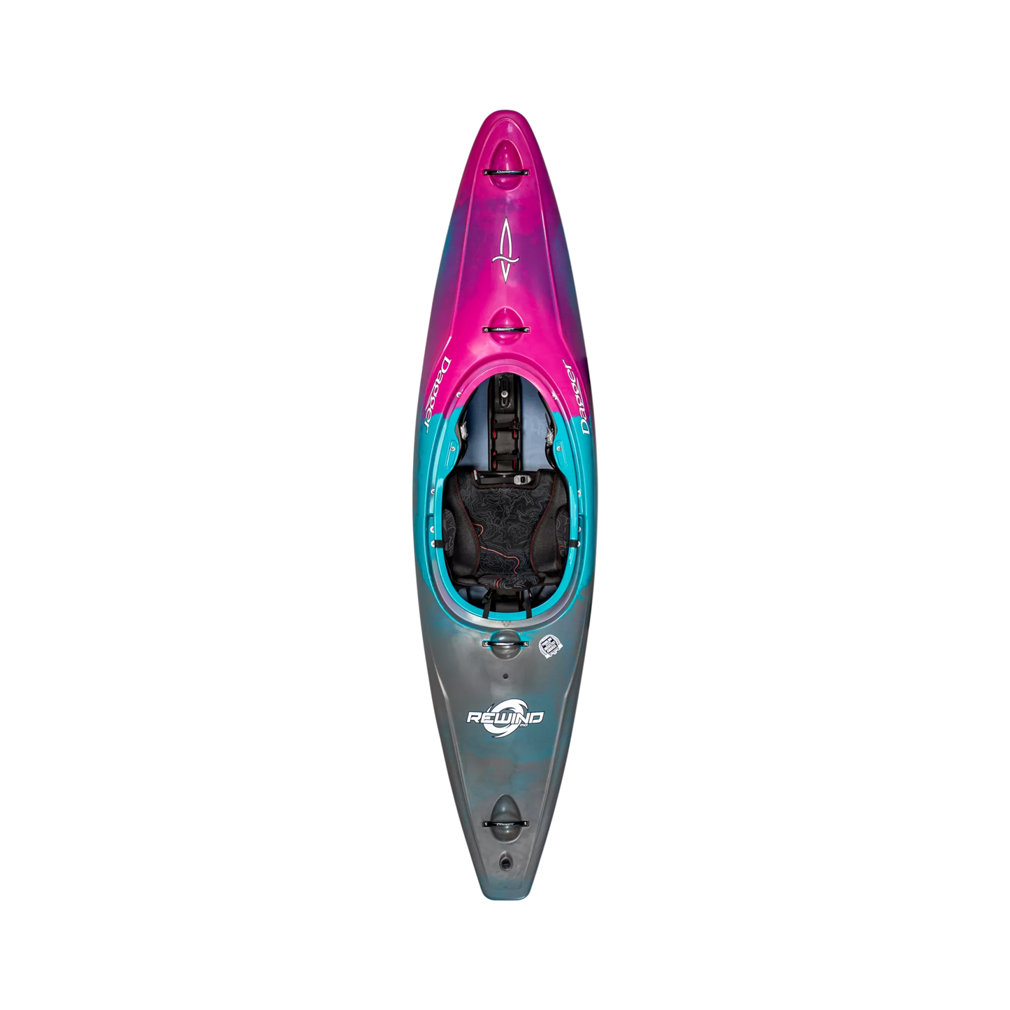 A Rewind kayak on a black background. (Brand Name: Dagger)