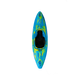 A blue and yellow Rewind XS kayak on a black background. (Brand: Dagger)