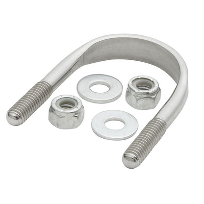 The NRS U-Bolt Oversized is a stainless steel component featuring two nuts and washers, perfect for custom frames, shown on a white background.