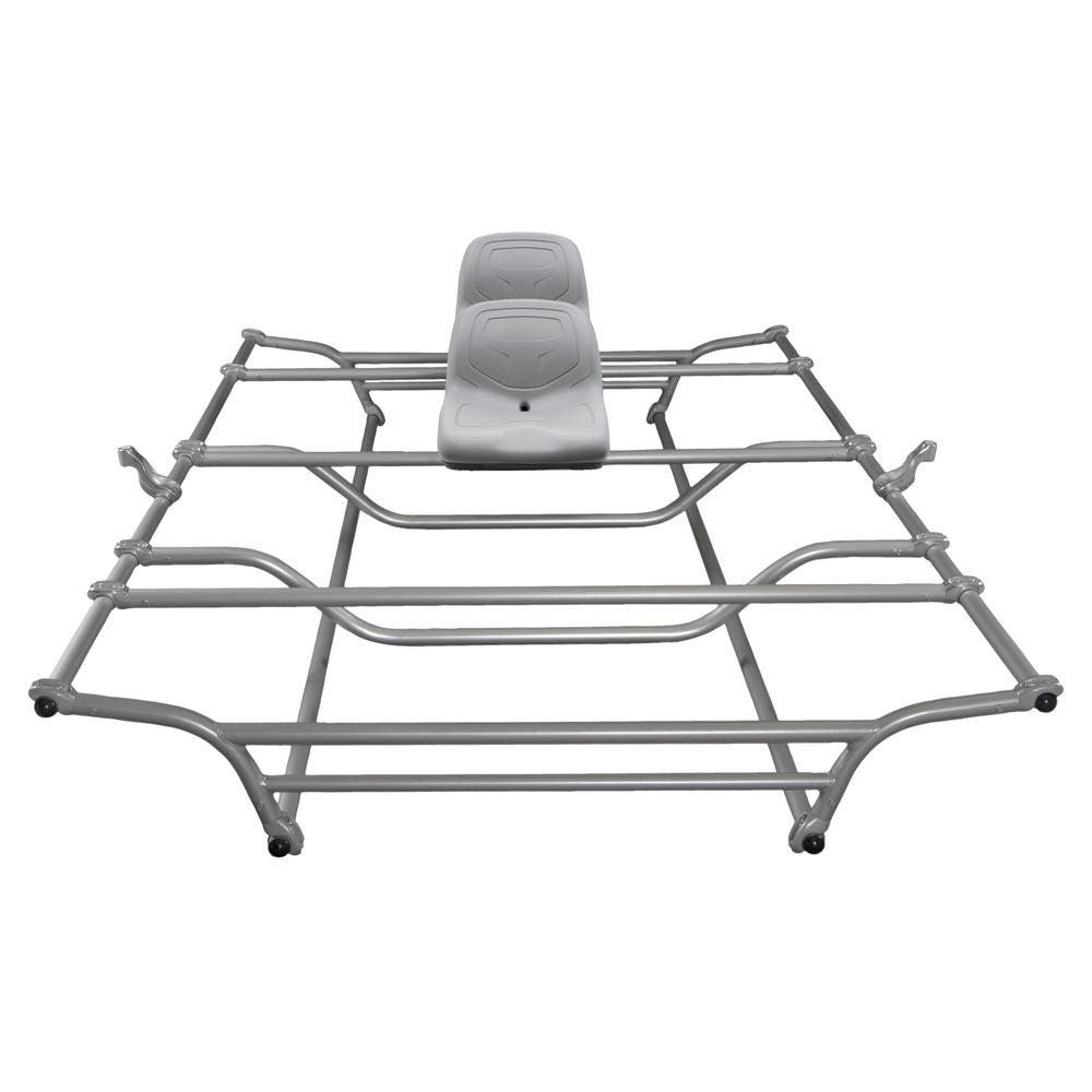 The NRS Fat Cat Frame features a sturdy metal frame made of hot-forged aluminum alloy and a central raised platform seat for maximum comfort.