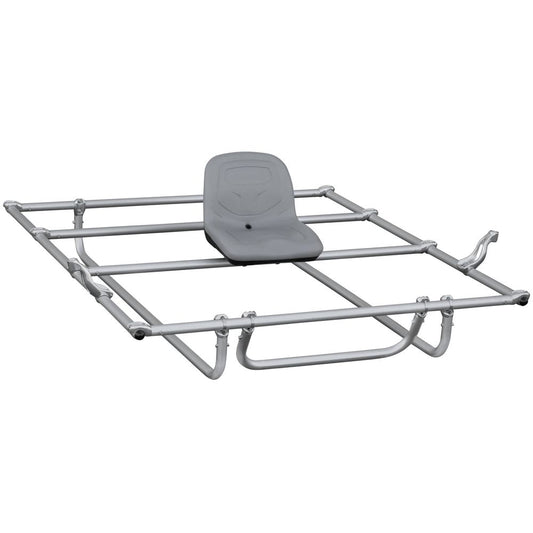 The NRS STAR Kima Cataraft Frame features a metal cart frame with a single gray seat and a Universal Seat Mount, ideal for outdoor use or assembly.