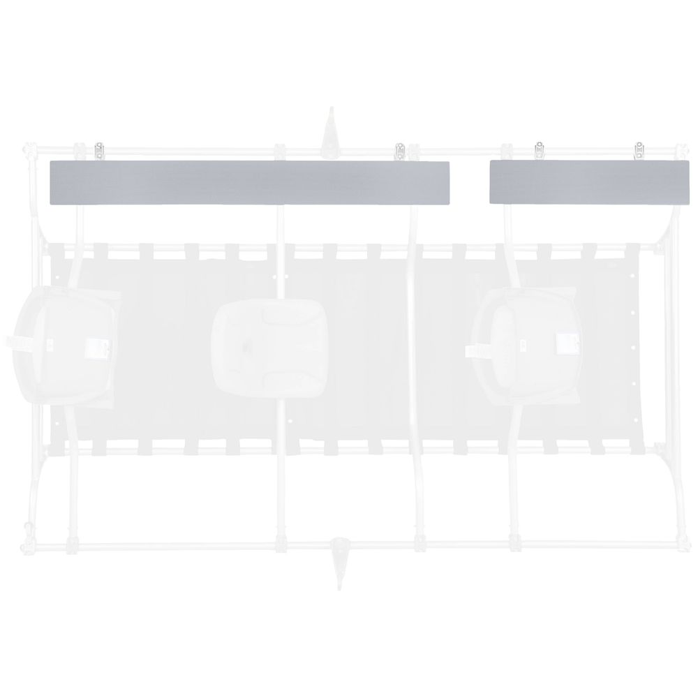 Top view of three Frame Side Rail Racks Decking Platforms from NRS, featuring metal framework and aluminum pegs in a minimalist design.