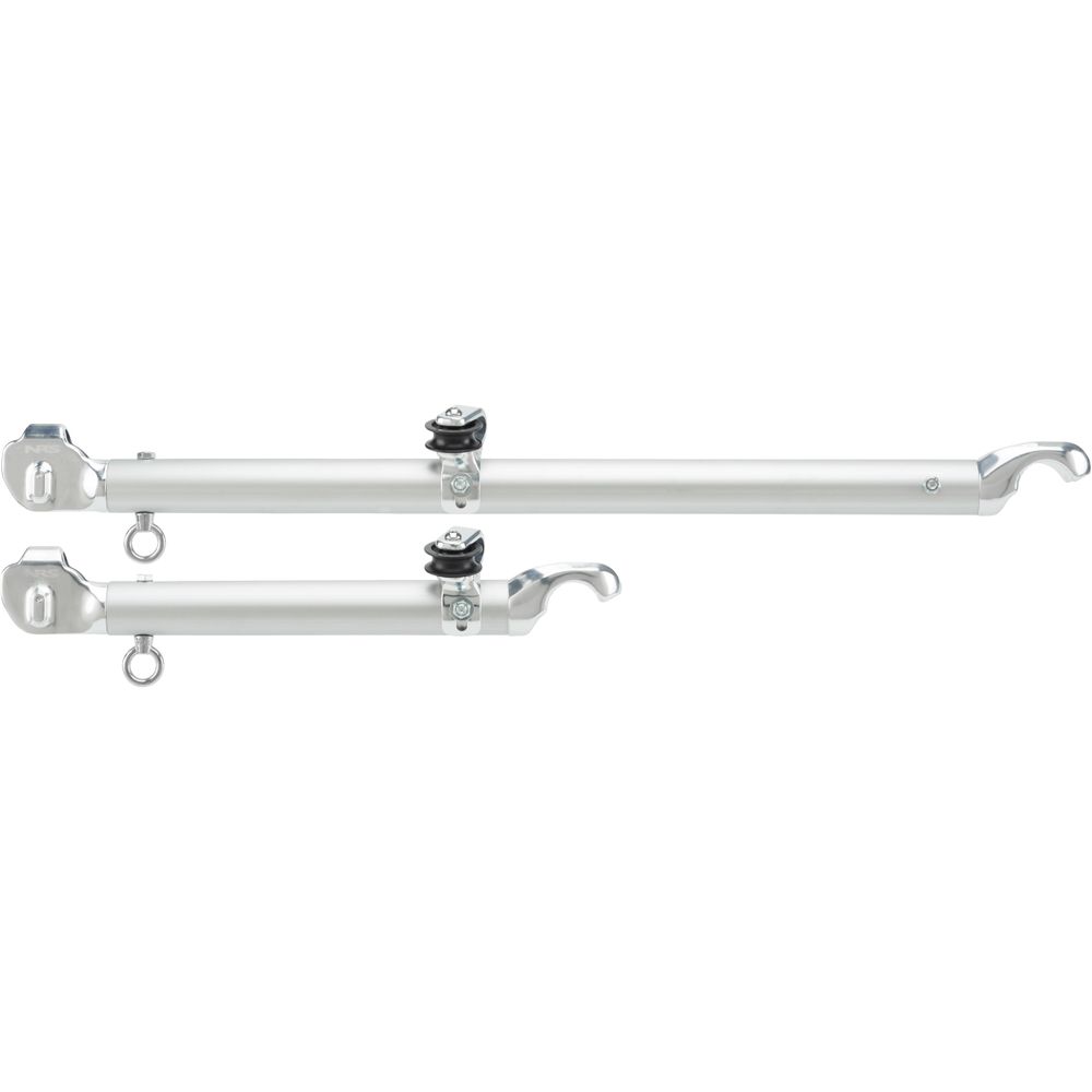 The NRS Frame Anchor System with 2:1 features two metal telescopic rods with hooks and adjustment knobs, one longer than the other, displayed side by side against a white background.