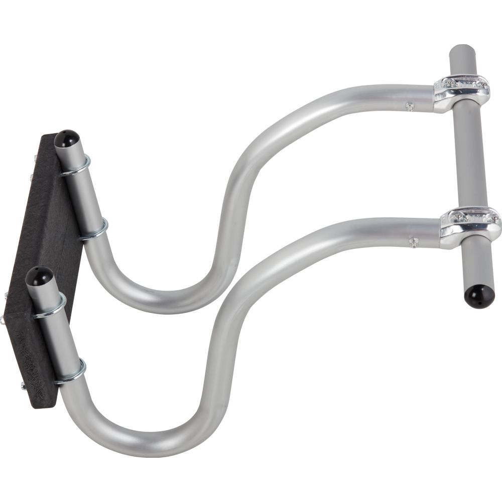 The NRS U-Style Raft Motor Mount features black padded supports and durable metal brackets, perfect for securely holding vessels in place.