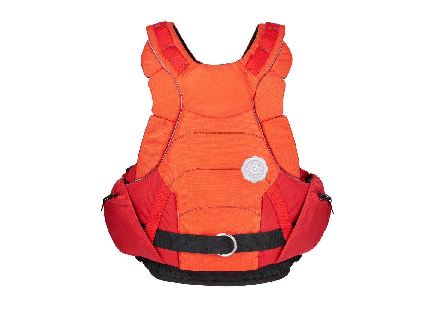 A orange and black Astral Indus High Float Rescue PFD.