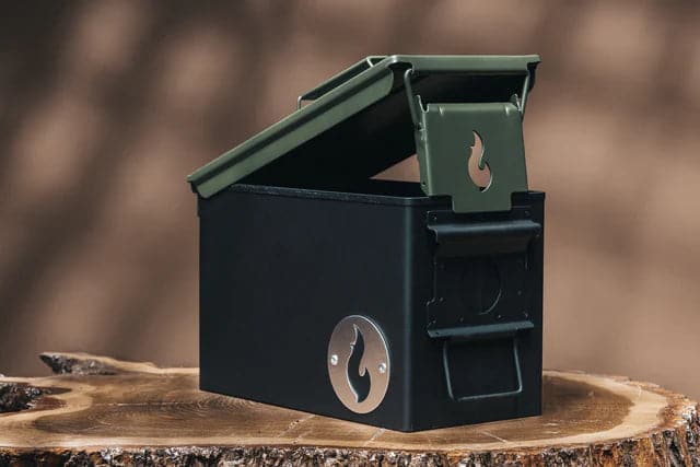 Featuring the VolCanNo Combo Propane Firebox fire pan manufactured by LavaBox shown here from a third angle.