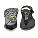 The Bedrock Carin 3D Pro II sandals in black and gray feature adjustable straps and textured soles for a secure fit, shown here from top and bottom views.