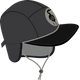A black Nobdody Flat Brim Skull Cap with a bird on it from Nobdody's.