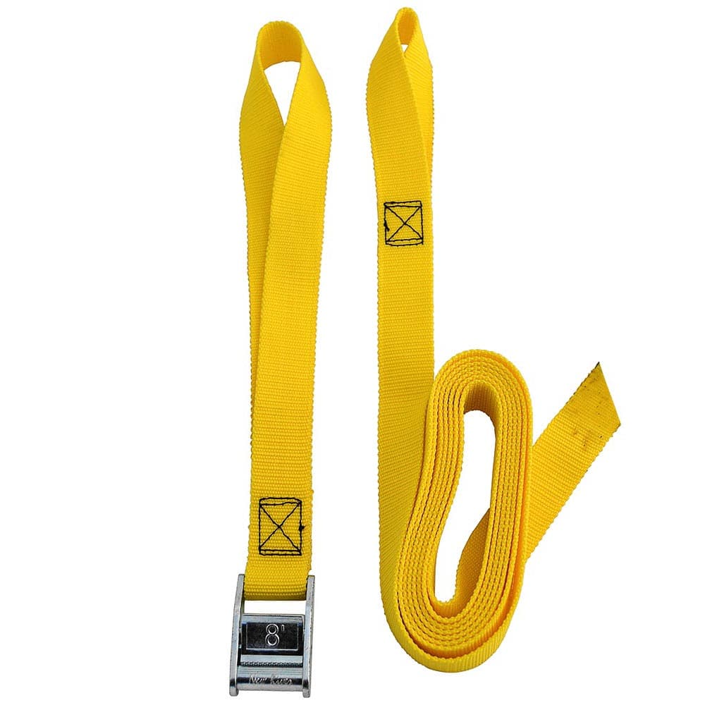 Salamander Loop Straps, a yellow strap with a buckle on it, perfect for rigging coolers or tying kayaks/canoes.