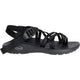 The Chaco ZCLOUD X2 sandal for women, shown in black with adjustable straps and a supportive LUVSEAT footbed, is displayed in side profile against a plain white background.