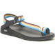 Chaco Women's Bodhi Sandal features a black sole and adjustable blue, yellow, and orange striped straps—ideal lightweight sandals for everyday wear.