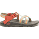 A single Chaco ZCloud - Women's sandal featuring a gray sole, Cloud Cushioning, multicolored adjustable straps with a red buckle, the Chaco logo on the heel, and a durable ChacoGrip rubber outsole.