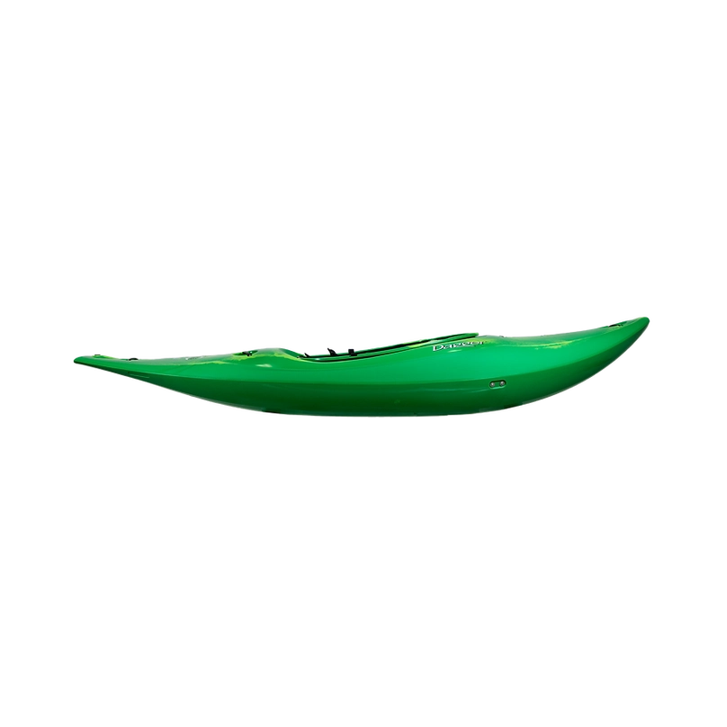 Dagger Indra Whitewater Kayak, Color Green Smoke, Side Profile