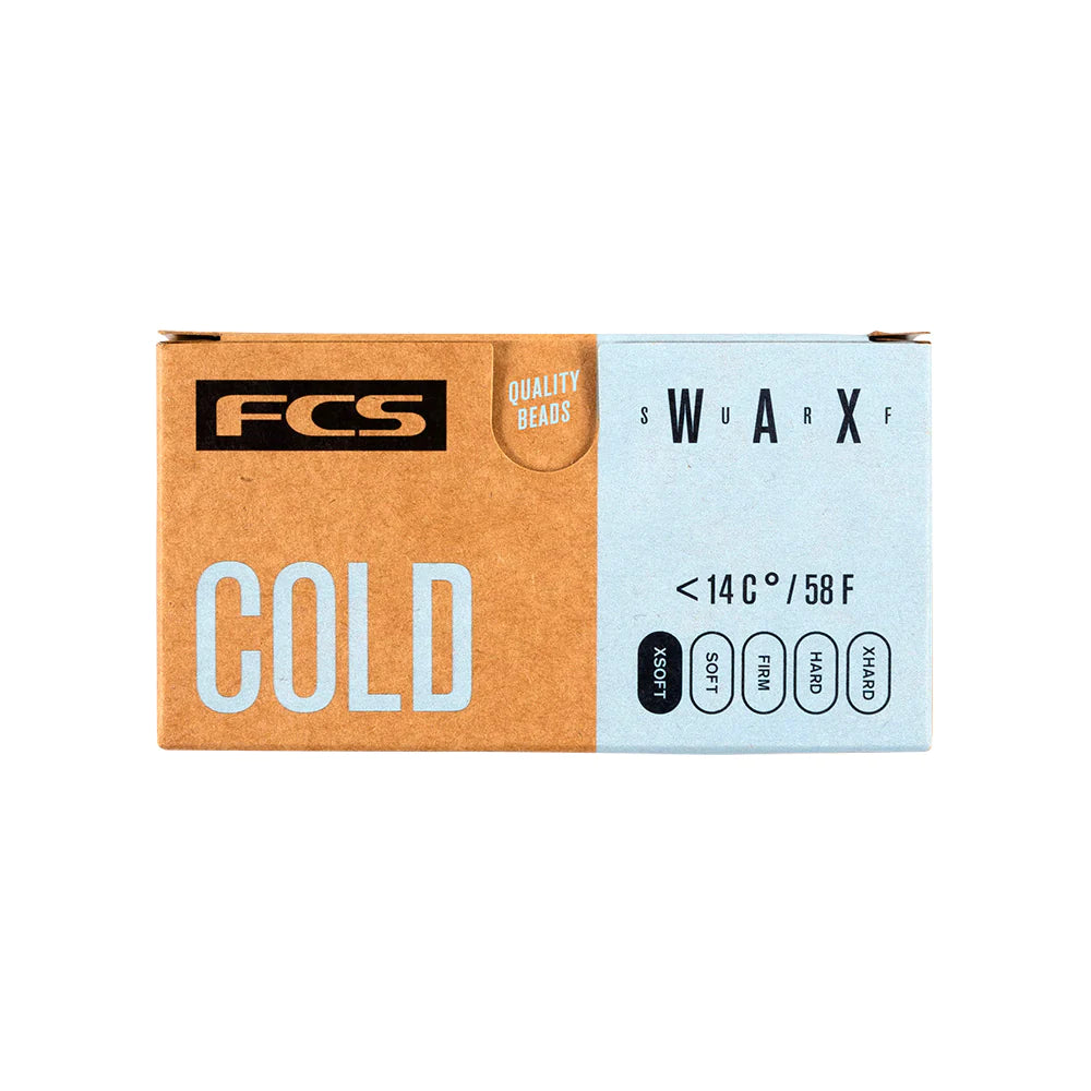 Surfboard Wax by FCS, in a box on a white background.