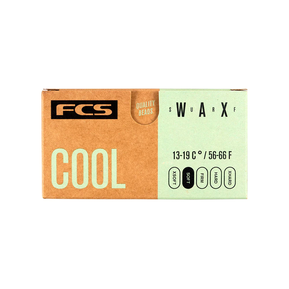 A package of FCS Surfboard Wax on a white background.