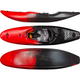 A Jackson Kayak Gnarvana creek boat in red and black, shown from side, top, and bottom angles with the "GNARVANA" logo on the deck.