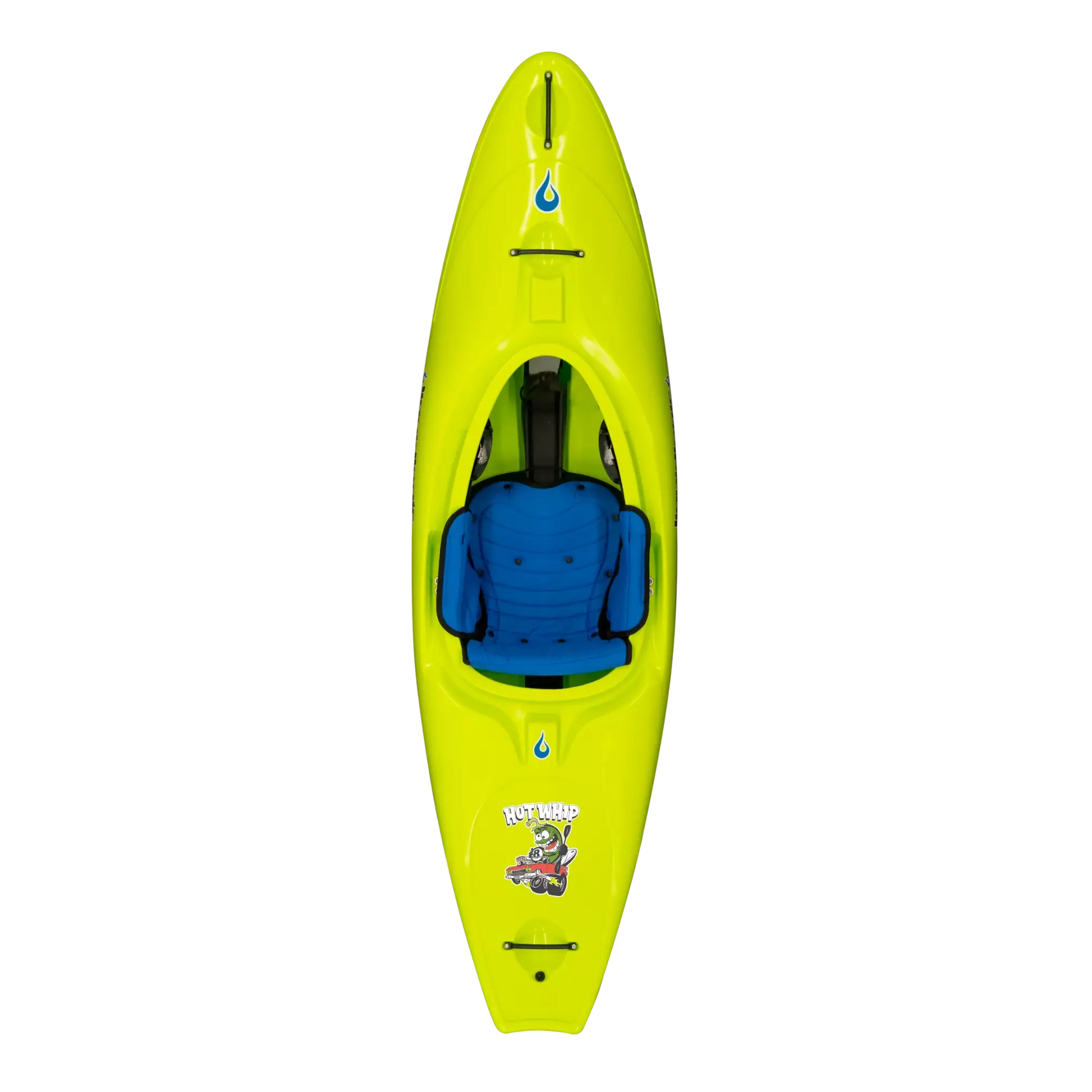 A yellow LiquidLogic kayak with blue seat.