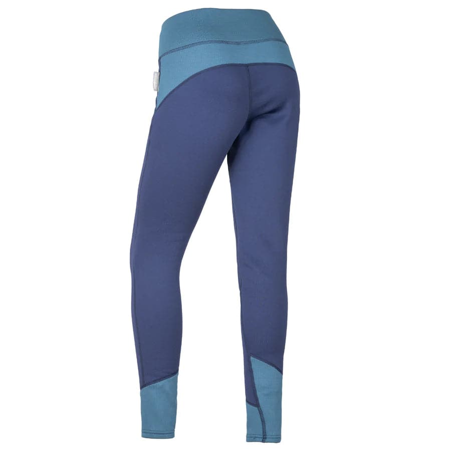 A pair of Immersion Research Women's Susitna Pants with a blue and grey color block.