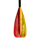 The AquaBound Malta Adjustable SUP Paddle features a red and yellow gradient blade, black handle, and the "Aqua Bound" logo on the yellow part—lightweight and perfect for effortless paddling.
