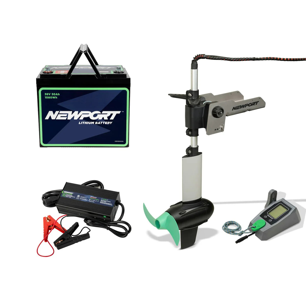 The Newport NK300 + 36V50 LoPRO Battery offers top efficiency with its powerful 3HP electric motor, ensuring unmatched water performance.