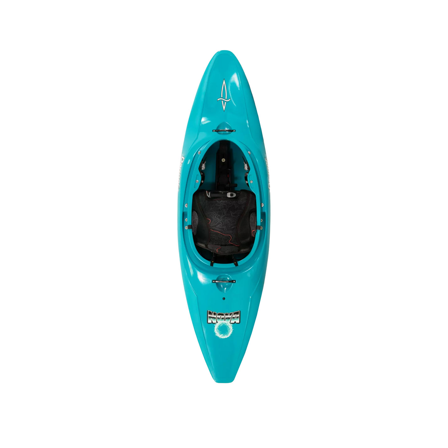 Turquoise full slice river play whitewater kayak.The Dagger Nova and Supernova are uniquely designed for 2 different paddler size ranges so you can saddle up, slice, surf, and spin your way to hours of amusement. 