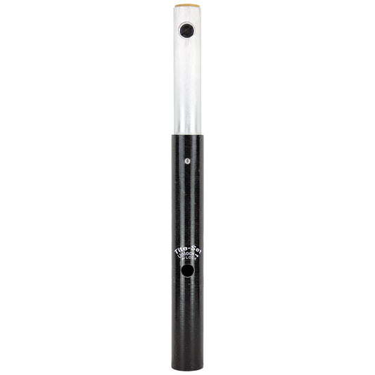 A black and white Sawyer fiberglass pipe with a yellow tip.