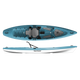The Hurricane Kayaks Osprey 109 features a blue and white Relax hull, elevated seat system, footrests, bungee cord storage on the bow, and rear storage with hatch for smooth paddling adventures.
