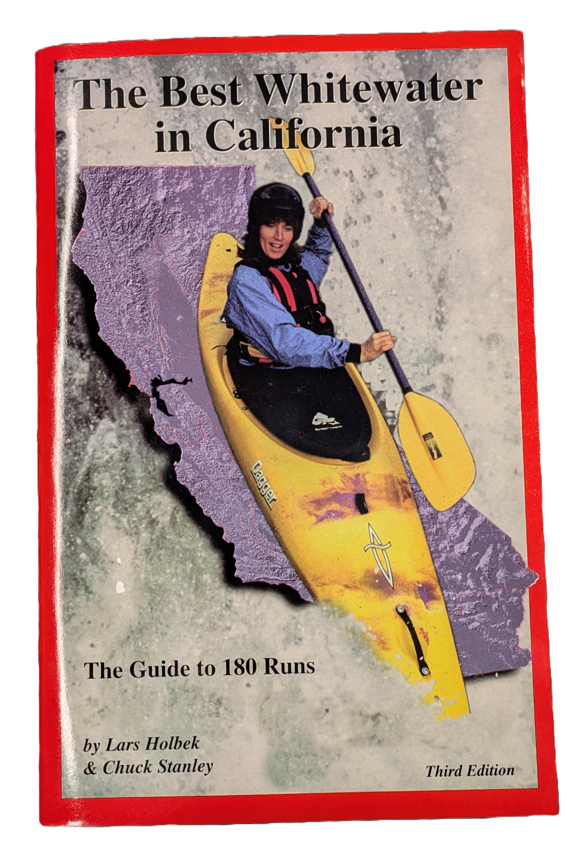 The Best Whitewater in California (Third Edition) by 4Corners Riversports guides readers to top whitewater adventures statewide, featuring a cover with a kayaker overlaid on California’s map.