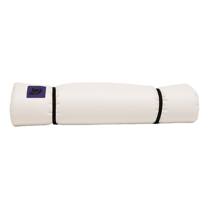 The Pickup Paco Pad by Jacks Plastic Welding is a rolled white pad, secured with two black straps and displaying a small purple and black logo on one end.