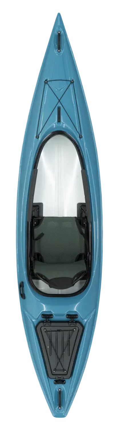 A lightweight blue Prima kayak with seat by Hurricane.
