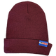 The Captuer Headwear 4CRS Super Slouch Beanie is ribbed maroon with a folded brim and a colorful "AORS" patch—perfect for river adventures and any paddle shop outing.