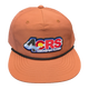 The 4CRS Pops Hat by Captuer Headwear is an orange vintage cap with black trim and a colorful 4CRS logo embroidered on the front—a perfect tribute to classic river town style.