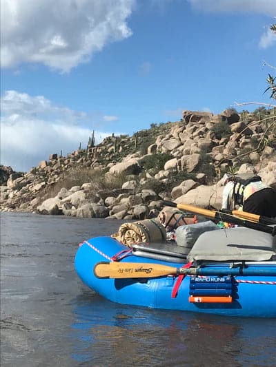 A Rapid Rung Raft Ladder on the water.