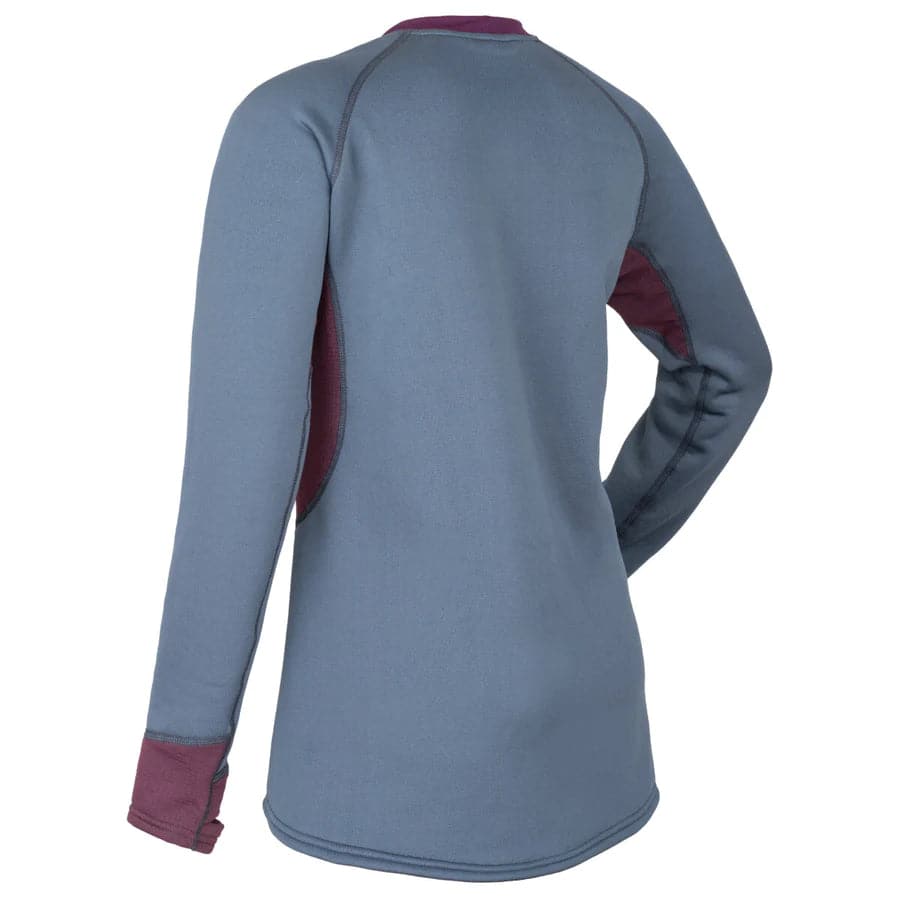 The back view of the Immersion Research Susitna Pullover - Women's in maroon, perfect for thermal layering and offering ultimate comfort.