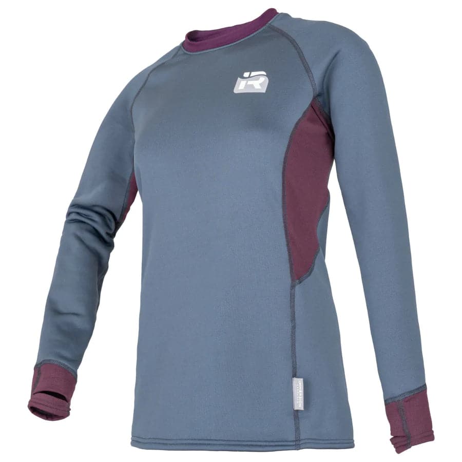 An Immersion Research Susitna Pullover - Women's in blue and burgundy, perfect for the market.