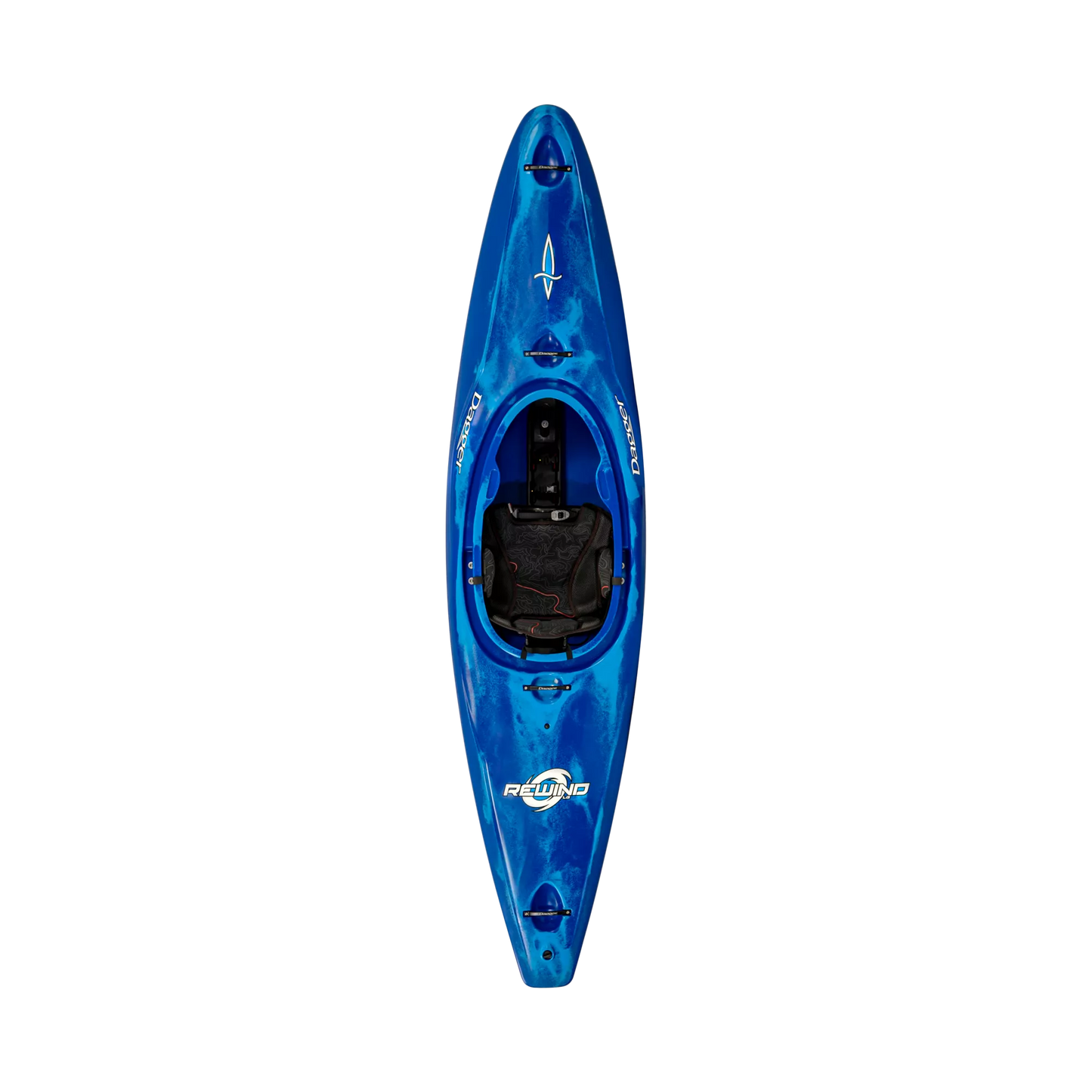 Blue Smoke Dagger Rewind whitewater river play kayak with Contour Ergo Outfitting and new thigh brace system.
