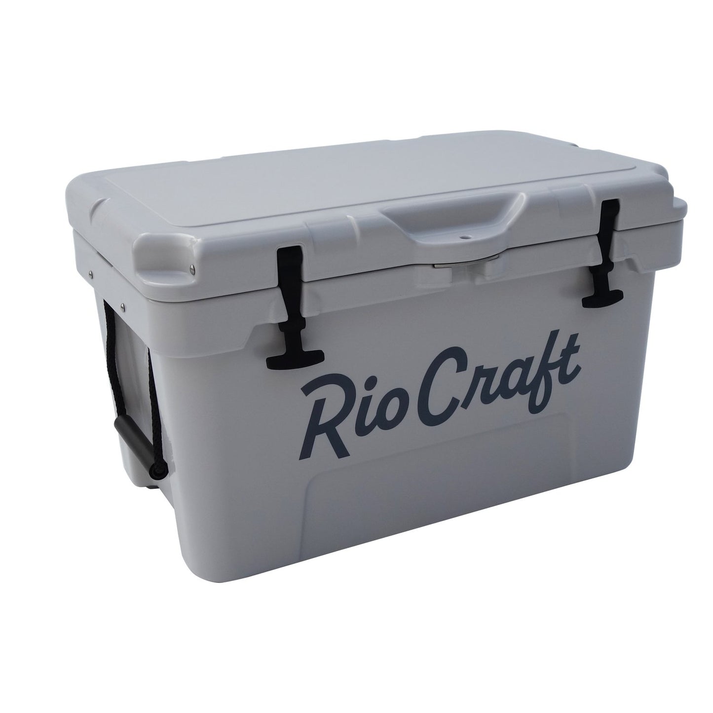 A Rio Craft cooler with the word rio craft on it, keeping beverages ice cold perfect for river missions.