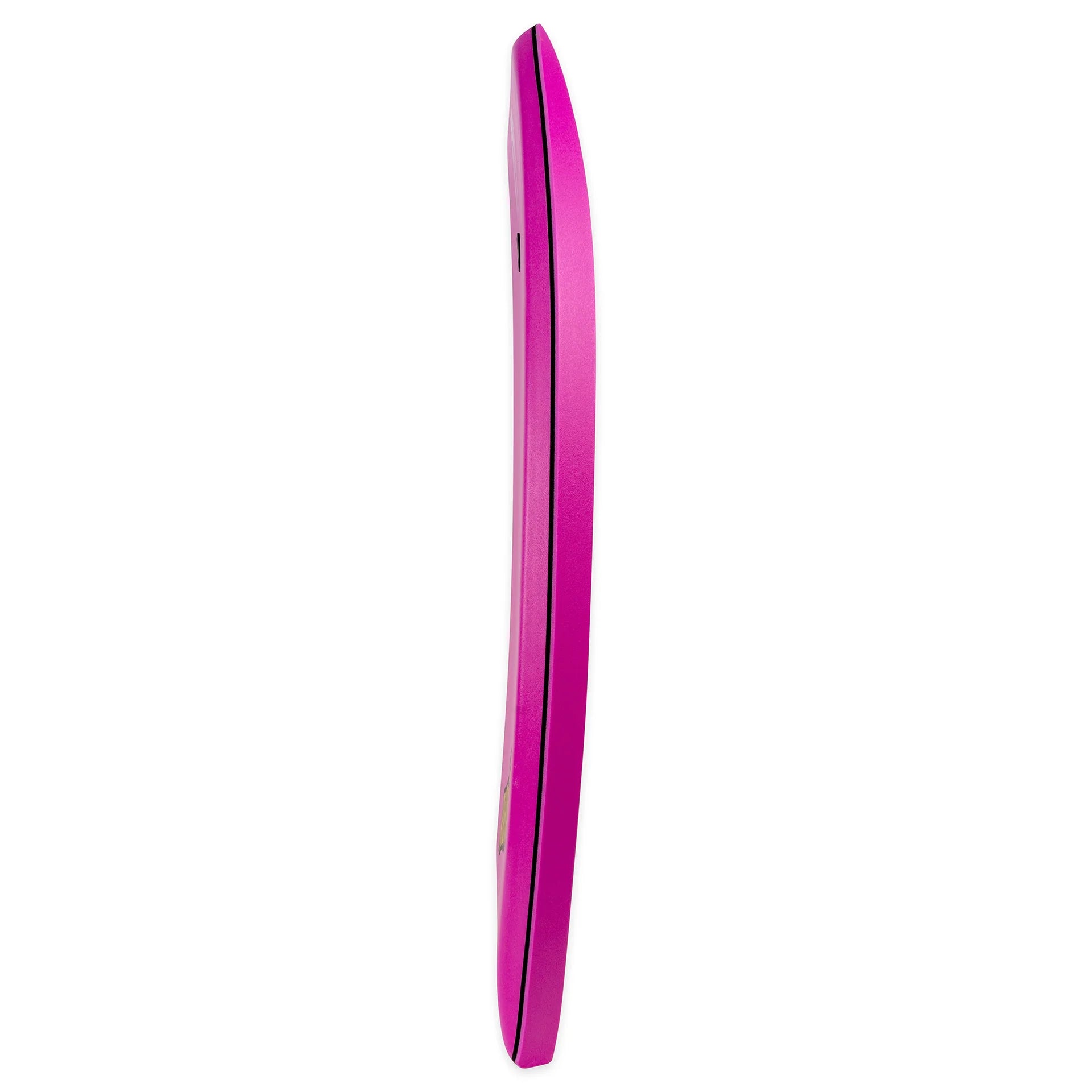 A pink cell phone with black trim and a River Rat design by Badfish.