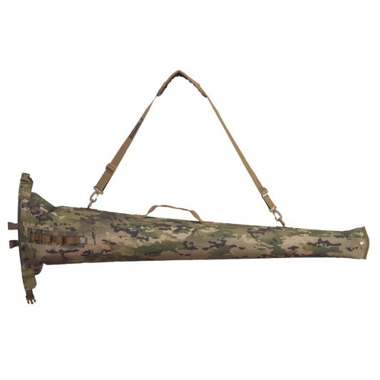 A Wetland Shotgun Bag with a handle attached to it, made by Watershed.