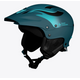 The Sweet Protection Rocker Helmet is a teal whitewater helmet with a visor, black chin strap, and inner padding, built for sports safety.