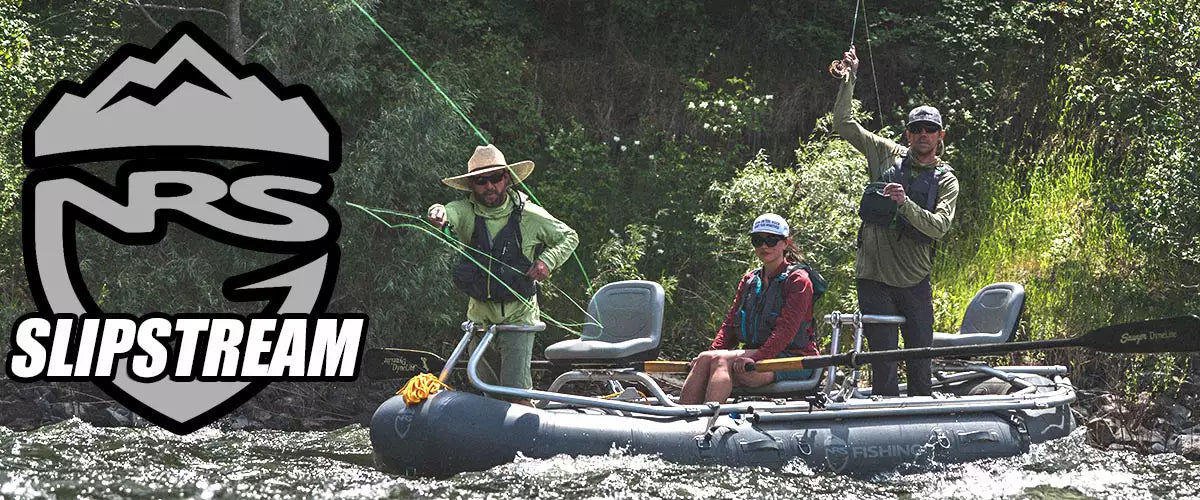 NRS Slipstream fishing raft with fishermen casting