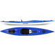 A high-performance Hurricane Tampico 130 kayak in blue and white on a white background.